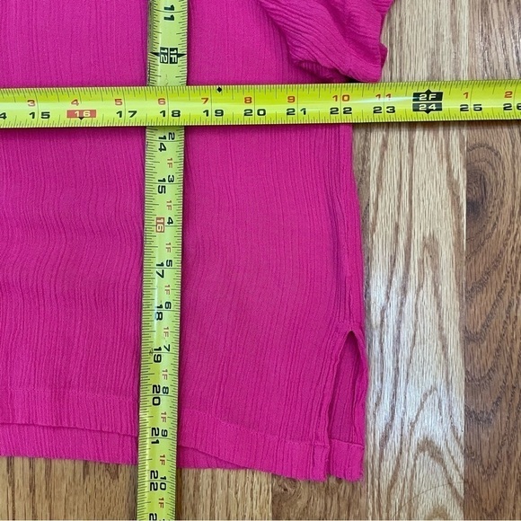Vintage 80s 90s magenta pink oversized boxy relaxed fit short sleeve blouse top - Picture 10 of 16